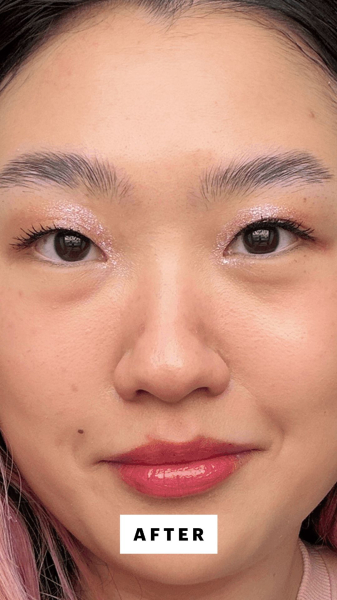 Han after applying the Lancôme Lash Idôle Curl Goddess Mascara